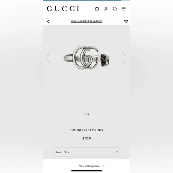 Gucci double G key ring - Picture 1 of 7